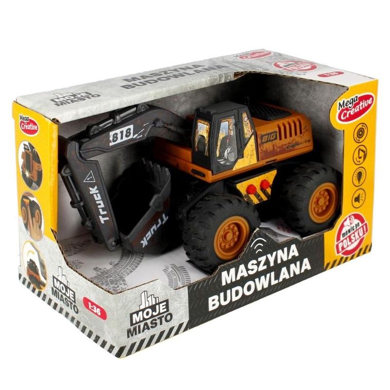 Mega Creative, Moje Miasto, maszyna budowlana, koparka, 1:36