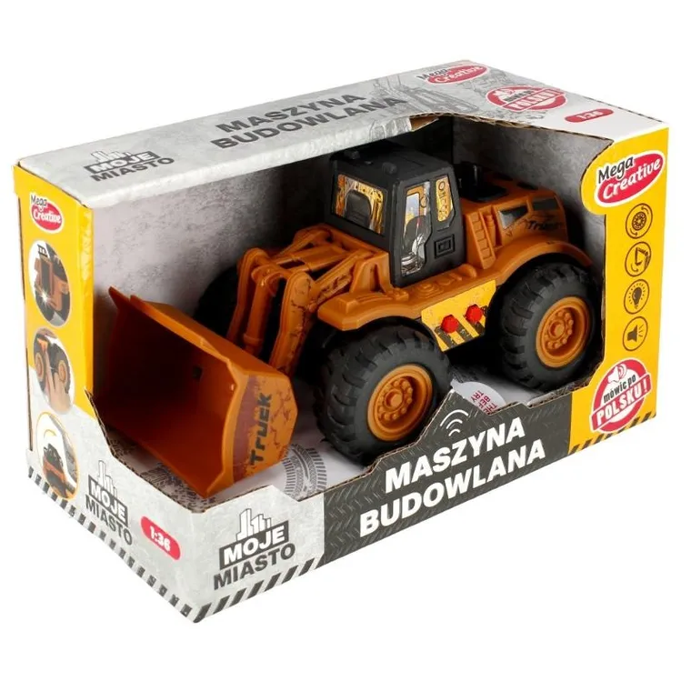 Mega Creative, Moje Miasto, maszyna budowlana, spychacz, 1:36