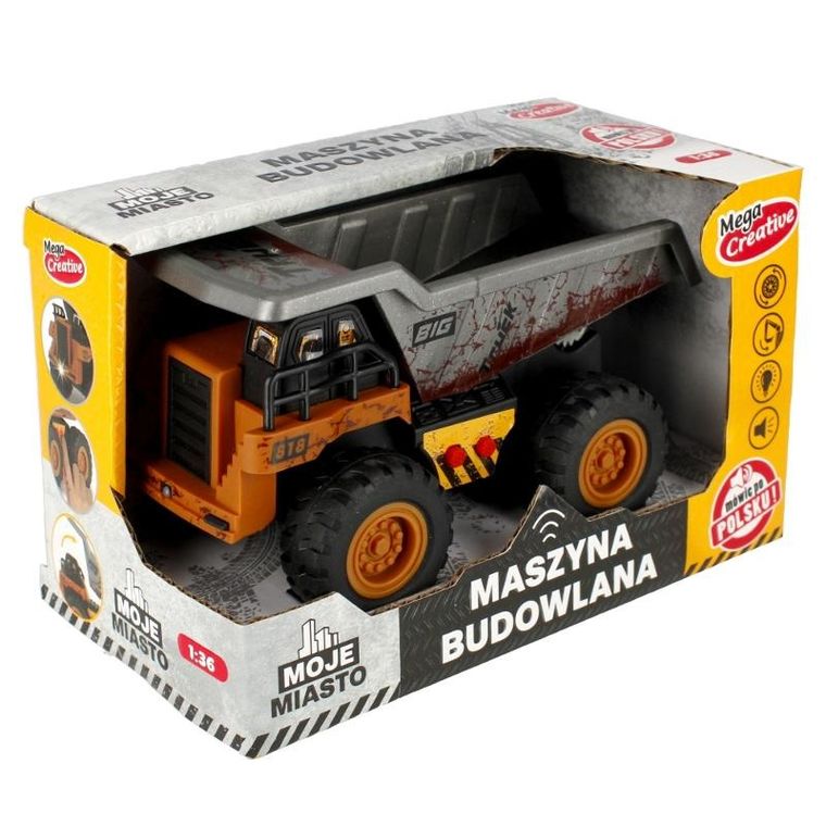 Mega Creative, Moje Miasto, maszyna budowlana, wywrotka, 1:36