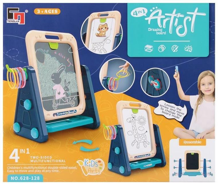 Mega Creative, tablica magnetyczna z akcesoriami, stojąca, 4w1