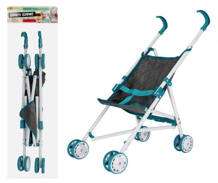 Mega Creative, wózek parasolka dla lalek, metalowy, szary