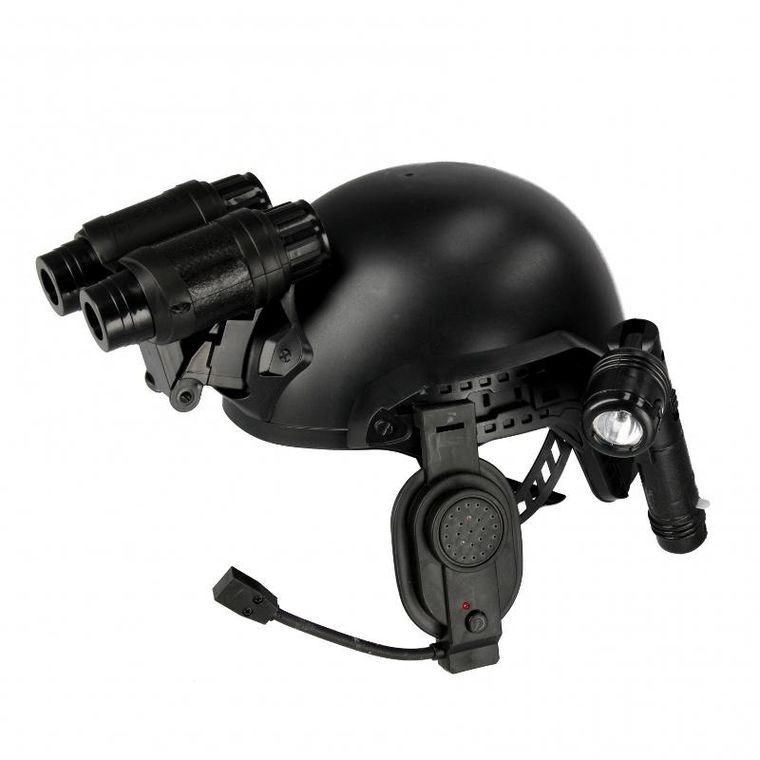 Mega Creative, zestaw policyjny z kaskiem z lornetką, latarka i goglami