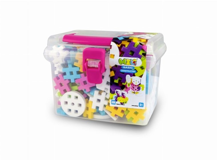 Meli, Basic Constructor Pink Travel Box, klocki, 250 elementów