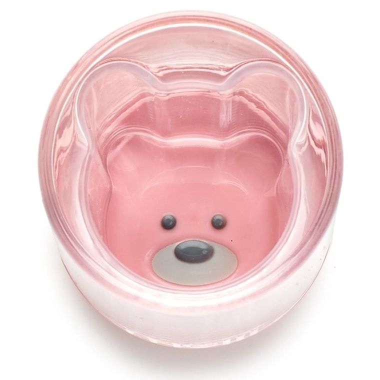 Melii, Miś, kubeczek z podwójnymi ściankami, różowy