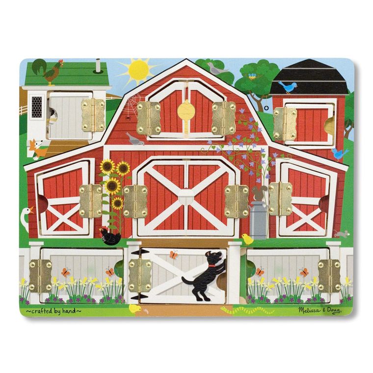 Melissa & Doug, Magnetic Farm Hide & Seek Board, puzzle magnetyczne