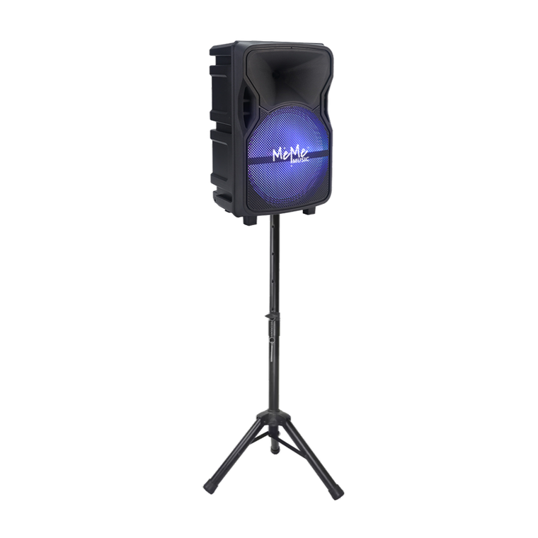 MeMe, bezprzewodowy głośnik ze statywem i mikrofonem, LED