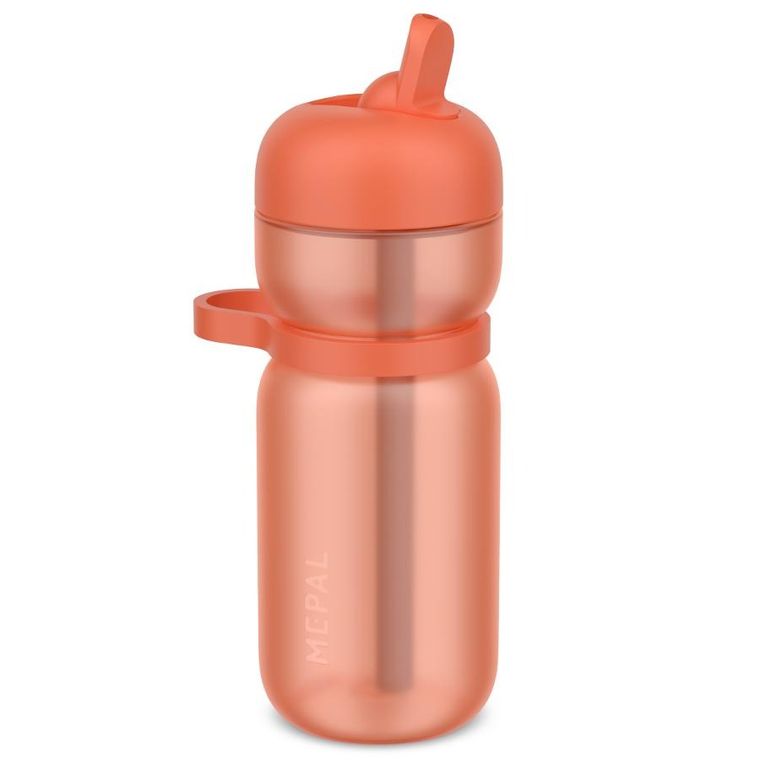Mepal, Flip Active, bidon sportowy ze słomką, Peach Orange, 600 ml