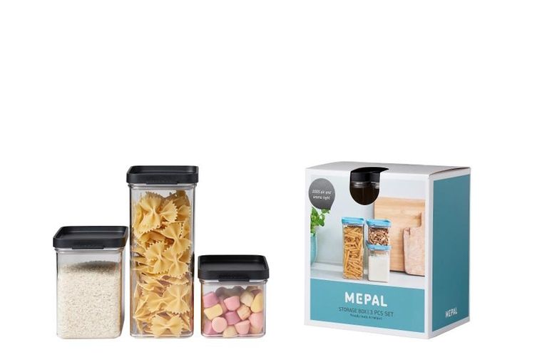 Mepal, Omnia, zestaw 3 pojemników, Black