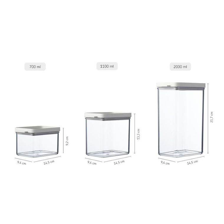 Mepal, Omnia, zestaw 3 pojemników, Nordic Sage