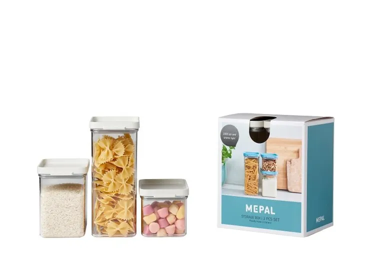 Mepal, Omnia, zestaw 3 pojemników, Nordic White