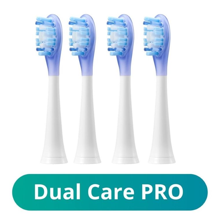 Meriden, Sonic+ Smart+ Dual Care PRO, końcówki, białe, 4 szt.