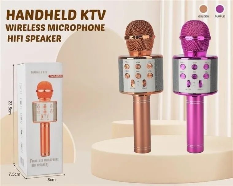 Merkpol, bezprzewodowy mikrofon do karaoke z głośnikiem, 1 szt.