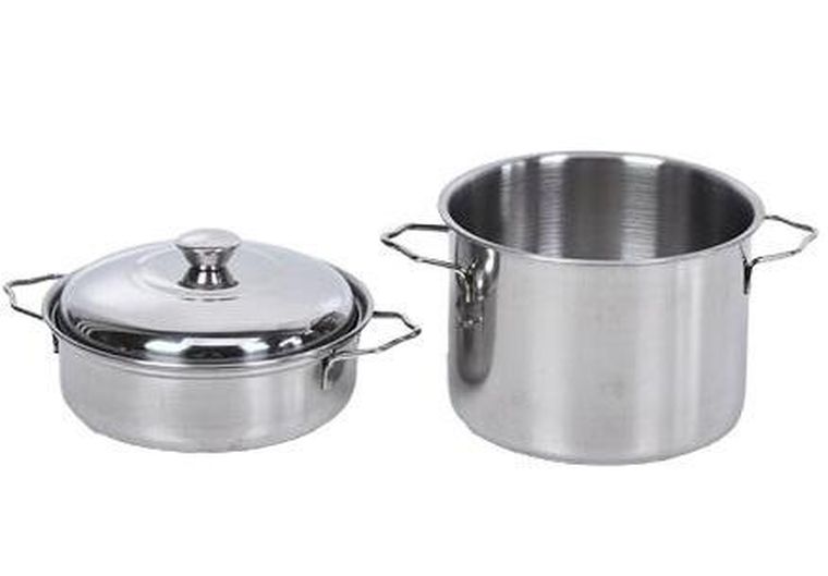 Merkpol, zestaw naczyń metalowych, 2 elementy