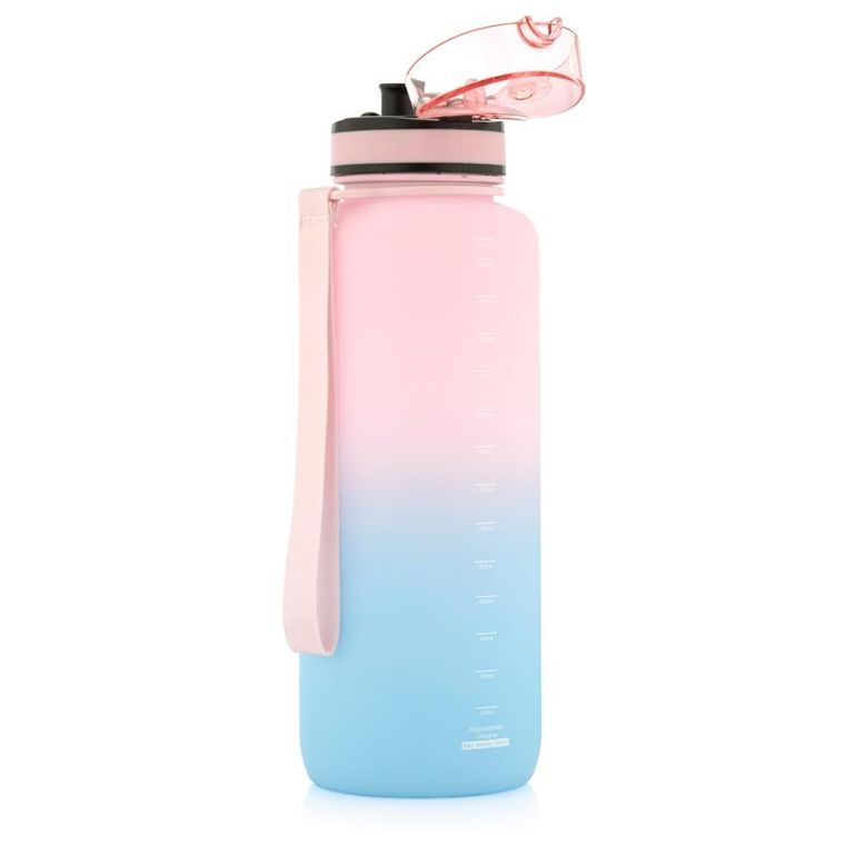 Meteor, bidon sportowy, różowy/niebieski, 1500 ml