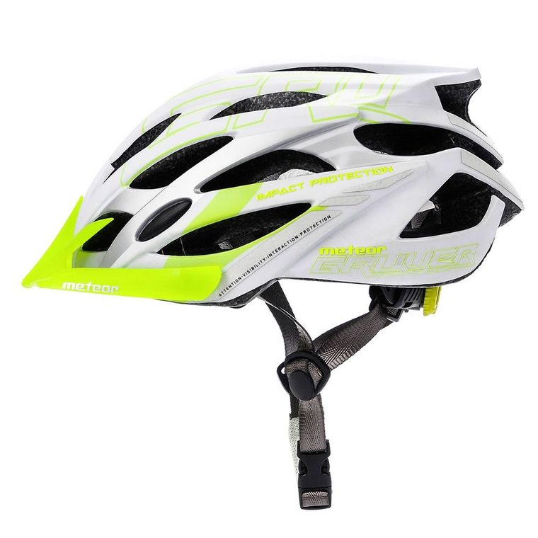 Meteor, Gruver, kask rowerowy, rozmiar M, 55-58 cm, biało-zielony