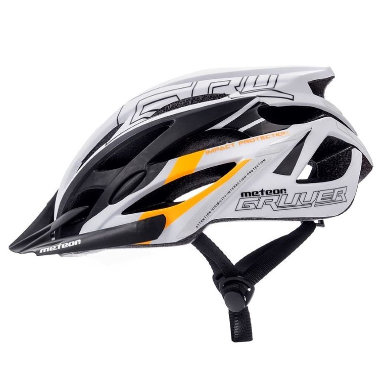 Meteor, Gruver, kask rowerowy, rozmiar S, 52-56 cm, biało-czarny