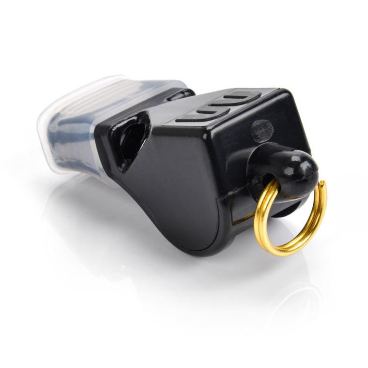 Meteor, gwizdek z silikonowym ustnikiem, czarny