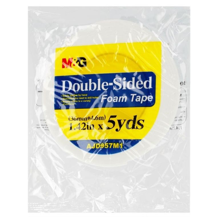 M&G, taśma dwustronna, 36 mm x 5 m, biała