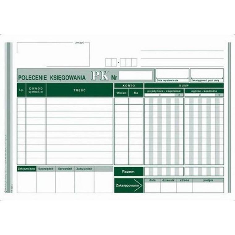 Michalczyk i Prokop Druki, druk A5, polecenie księgowania