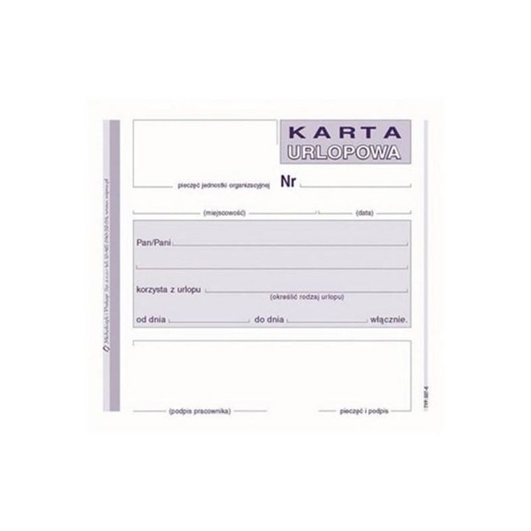 Michalczyk i Prokop Druki, karta urlopowa, 507-6