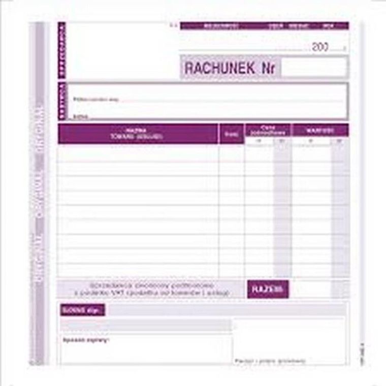 Michalczyk i Prokop Druki, rachunek dla zwolnionych podmiotowo z VAT, 230-4