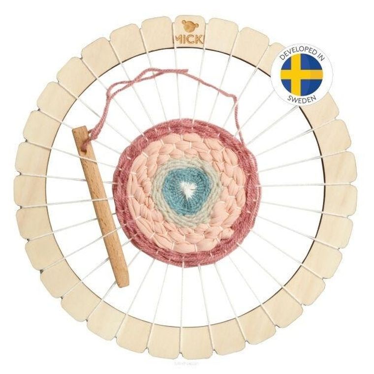 Micki, krosno okrągłe, ramka do tkania, zestaw kreatywny, 21 cm