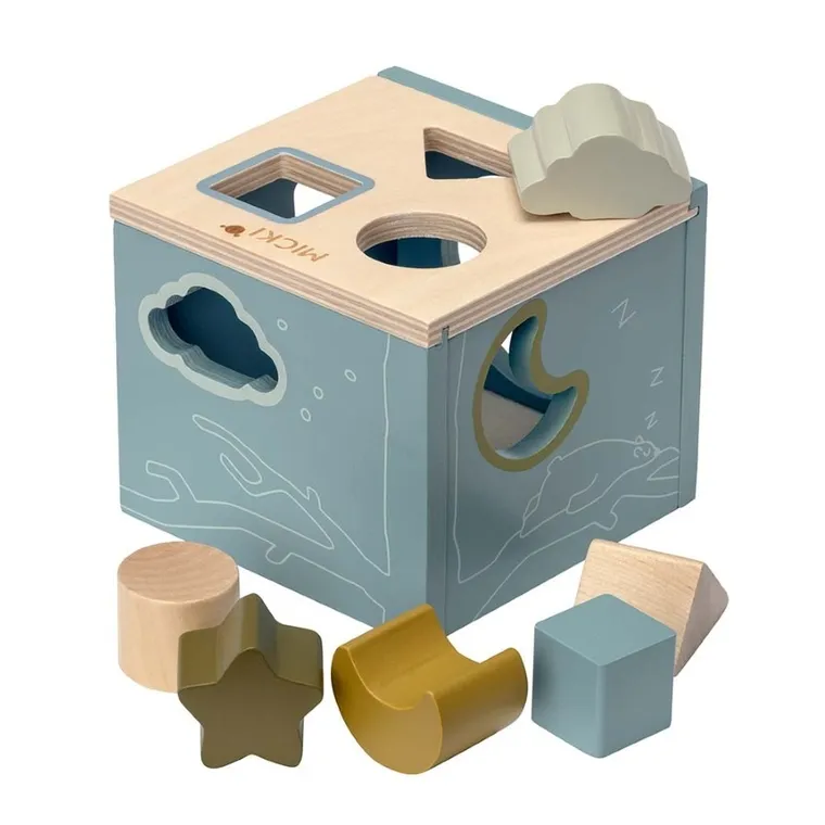 Micki, sorter drewniany, niebieski