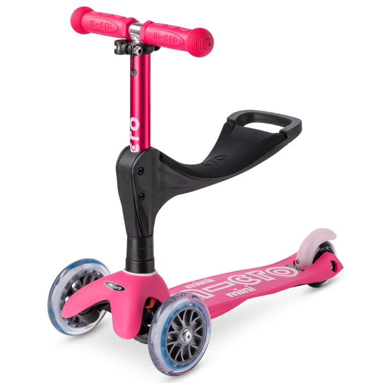 Micro Mobility, Mini 3w1 Deluxe Plus, hulajnoga 3-kołowa, pink