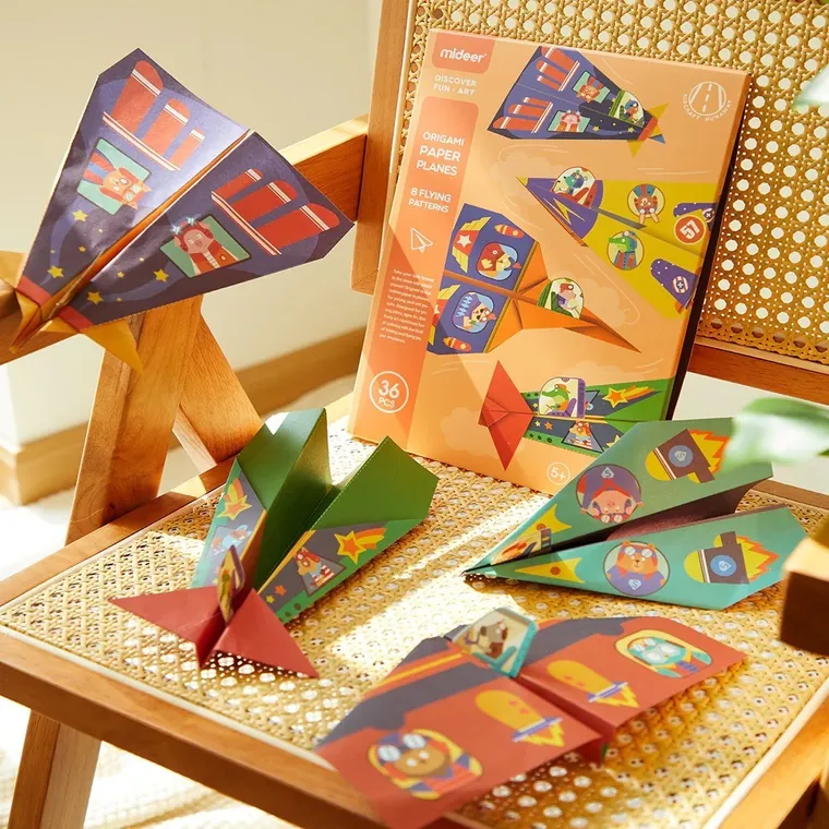 Mideer, origami, papierowe samoloty, zestaw kreatywny