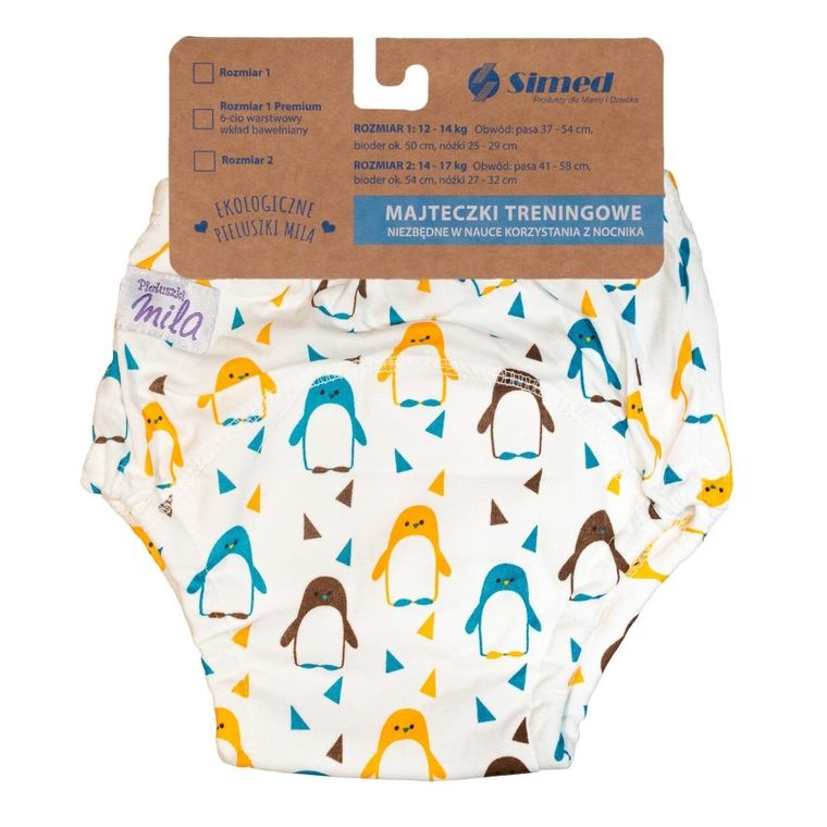 Mila, Pingwinki, majteczki treningowe, pieluszka wielorazowa