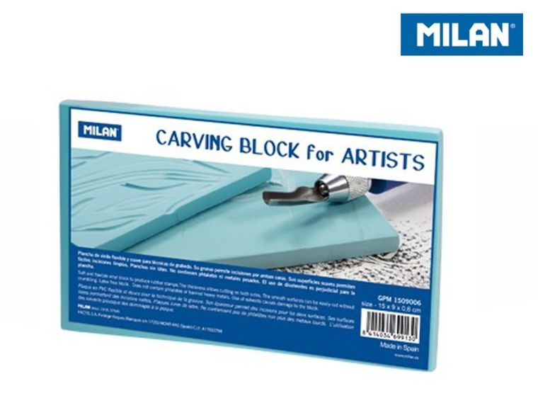 Milan, Artists, blok do linorytu, 15 x 9 cm