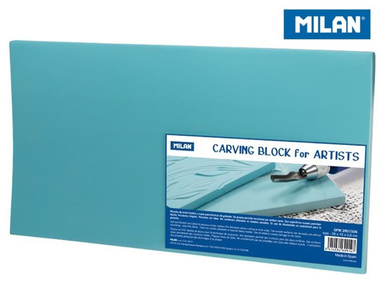 Milan, Artists, blok do linorytu, 28 x 15 cm