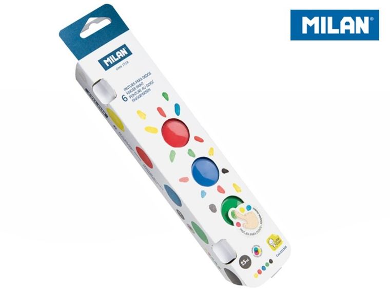 Milan, farby do malowania palcami, 6 kolorów x 25 ml
