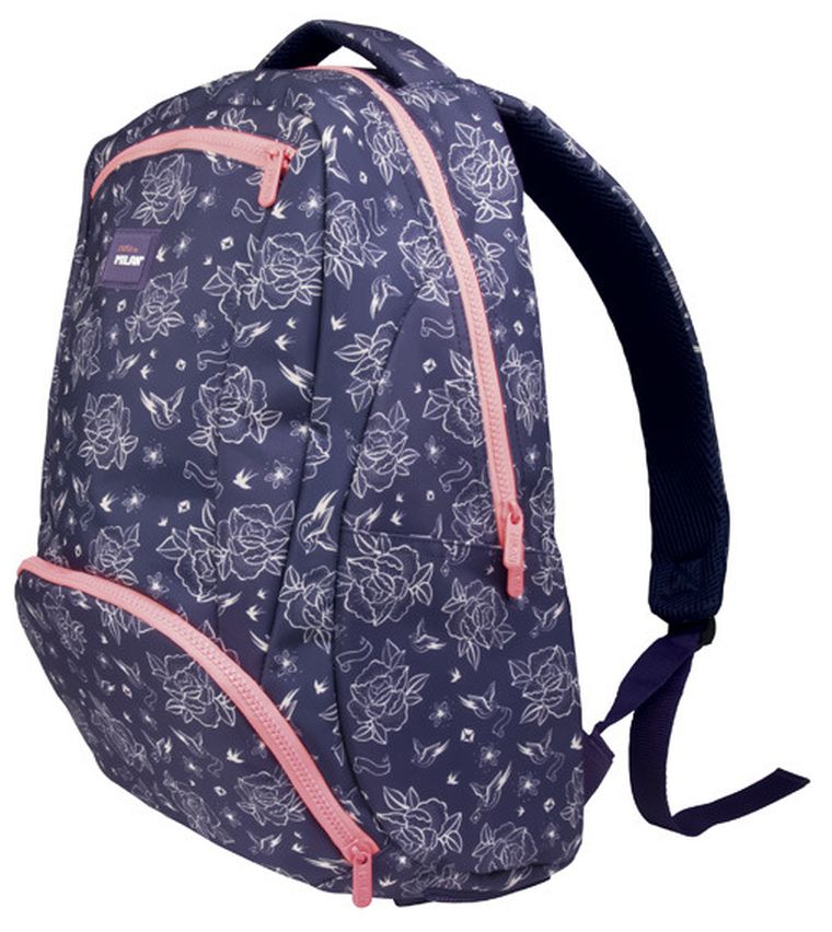 Milan, Flowers, plecak szkolny, niebieski