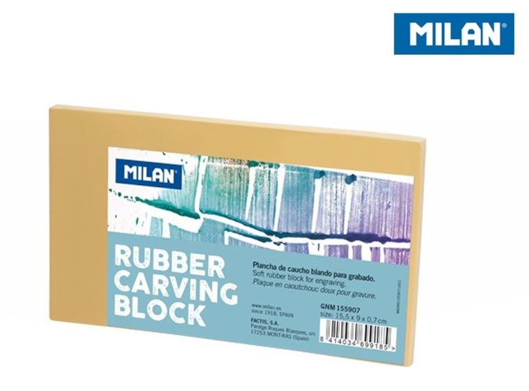 Milan, gumowy blok do linorytu, 15,5 x 9 cm