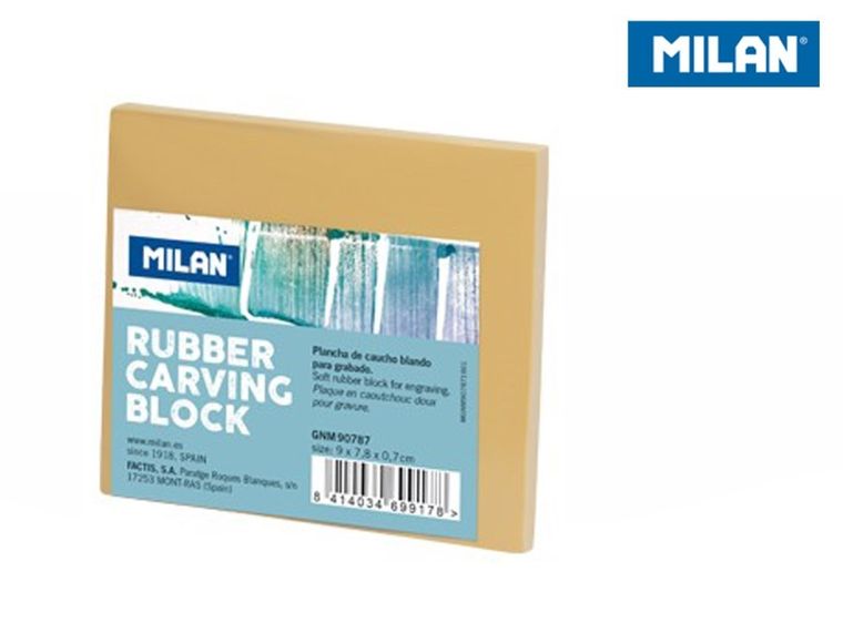 Milan, gumowy blok do linorytu, 9 x 7,8 cm