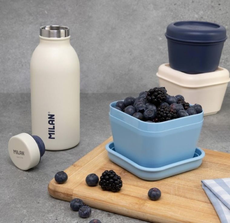 Milan, pojemnik na lunch, kwadrat, niebieski, 0,33 l