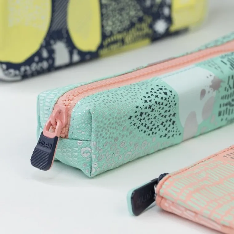 Milan, Silver 5, piórnik płaski mini, róż