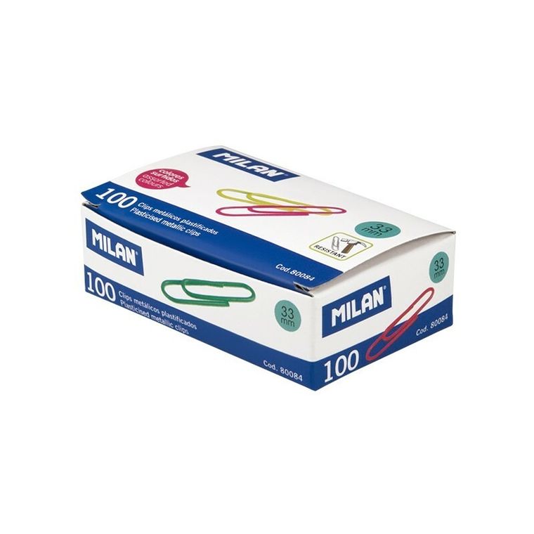 Milan, spinacze winylowe, 33 mm, 80 szt.