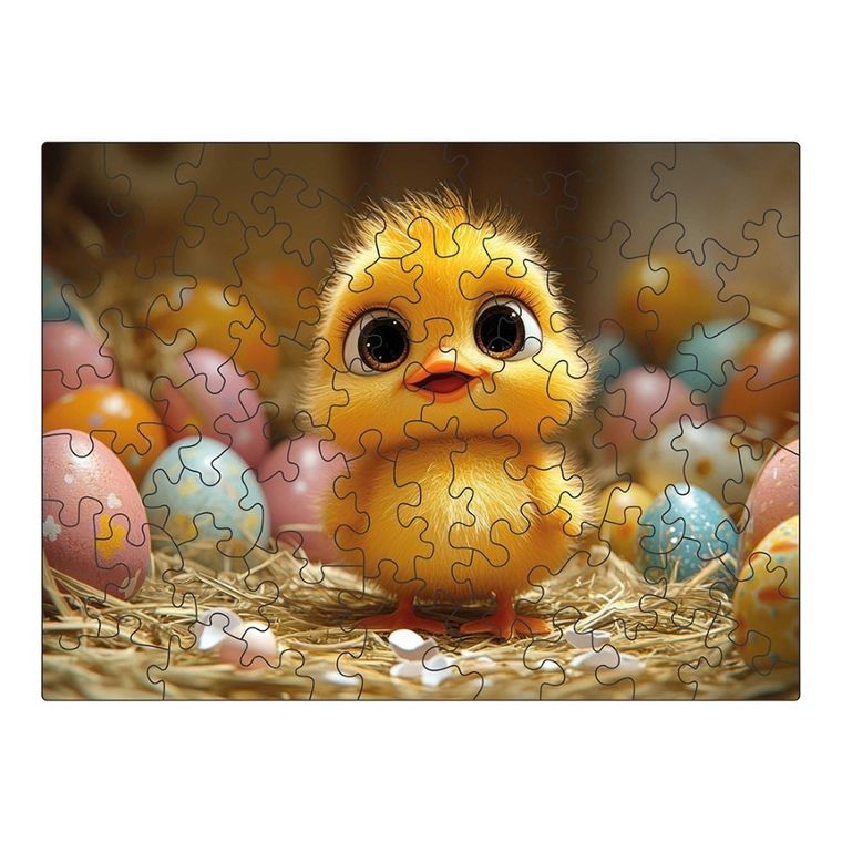 Milliwood, Wielkanocny Kurczaczek, puzzle drewniane, 50 elementów
