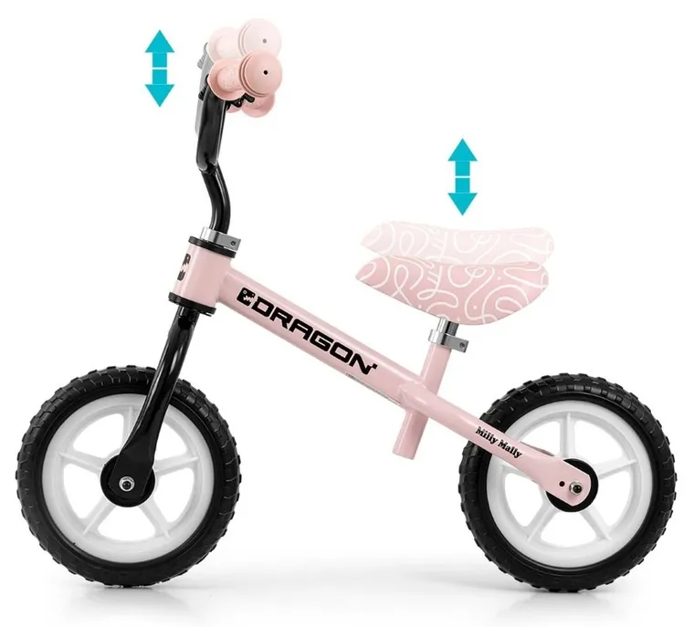 Milly Mally, Dragon, rowerek biegowy, różowy