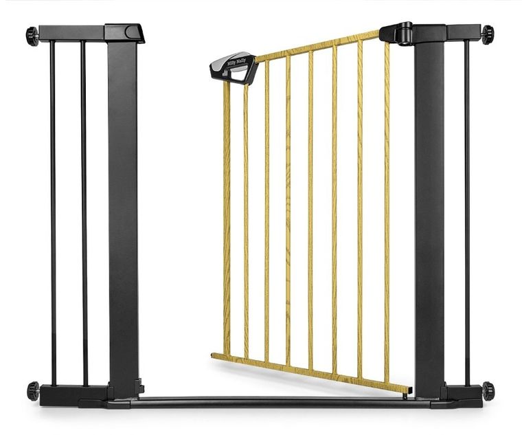 Milly Mally, Guardy, barierka zabezpieczająca na schody z rozszerzeniami, black natural, 76-104 cm