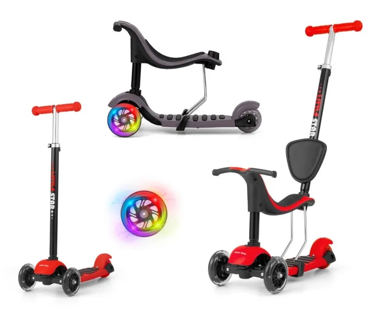 Milly Mally, Scooter Little Star, hulajnoga 3-kołowa, czerwona