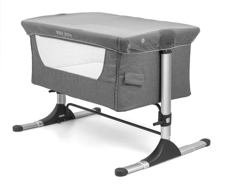 Milly Mally, Side by Side, łóżeczko dostawne, Stone