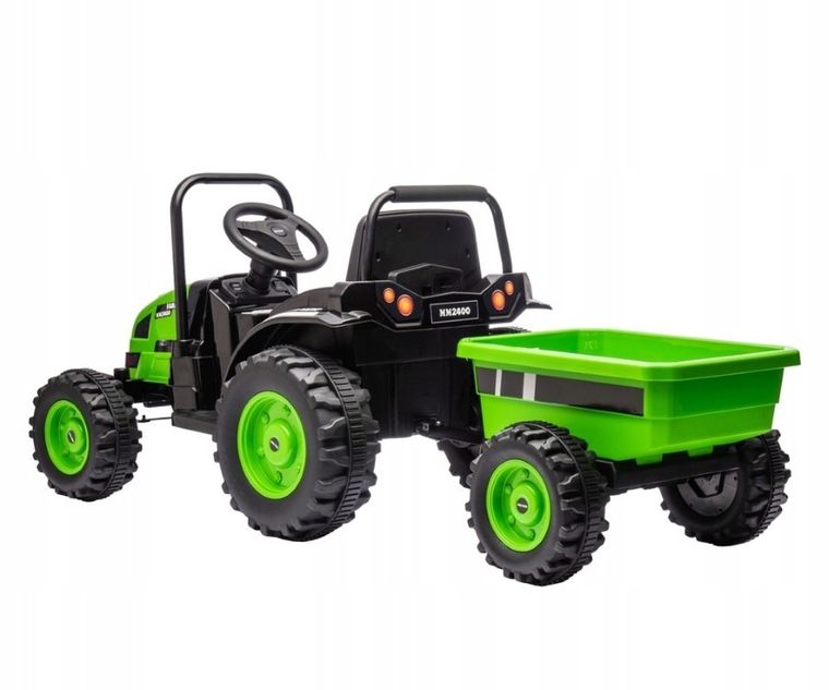 Milly Mally, Traktor, pojazd na akumulator z przyczepą, zielony