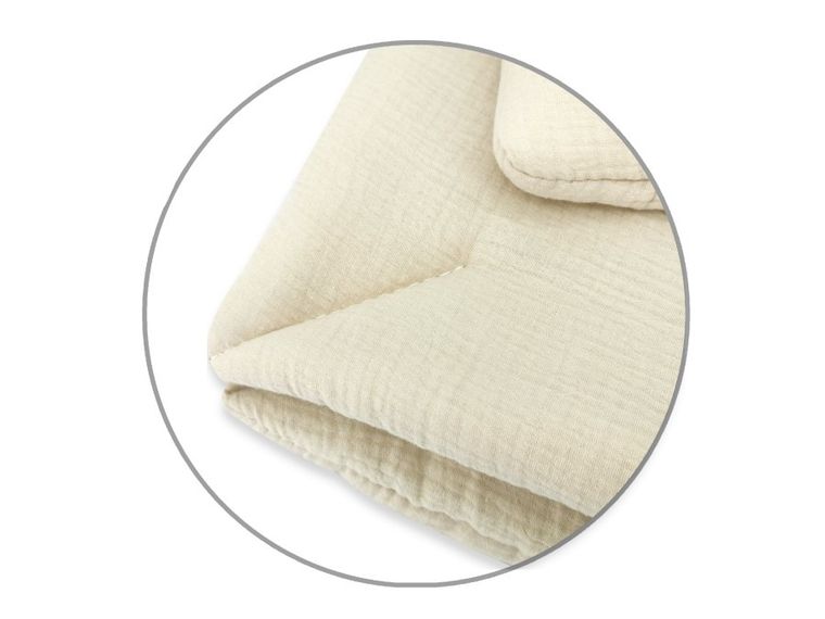 MimiNu, 2-częściowy komplet pościeli muślinowej z wypełnieniem, ciepły beż, 75-100 cm