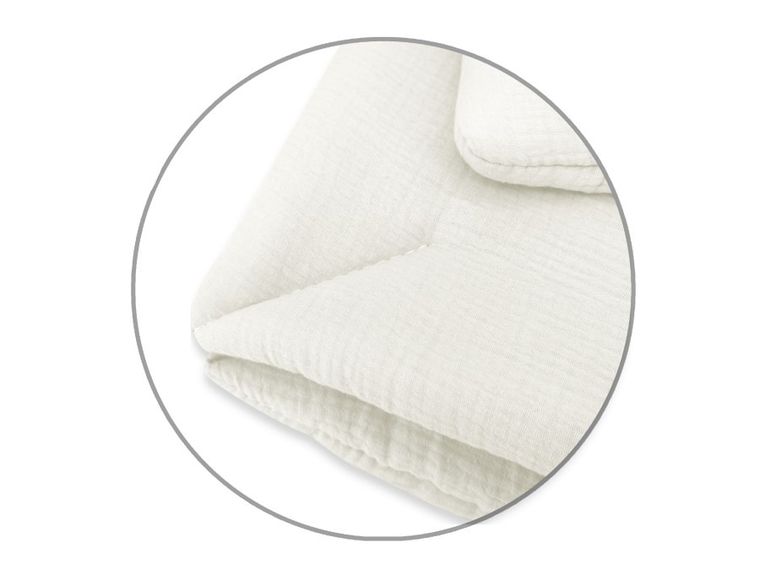 MimiNu, 2-częściowy komplet pościeli muślinowej z wypełnieniem, śmietanka, 75-100 cm