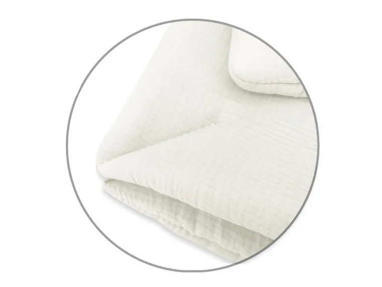MimiNu, 2-częściowy komplet pościeli z wypełnieniem, całoroczny, muślin bawełniany, śmietanka, 60-70 cm + 40-30 cm