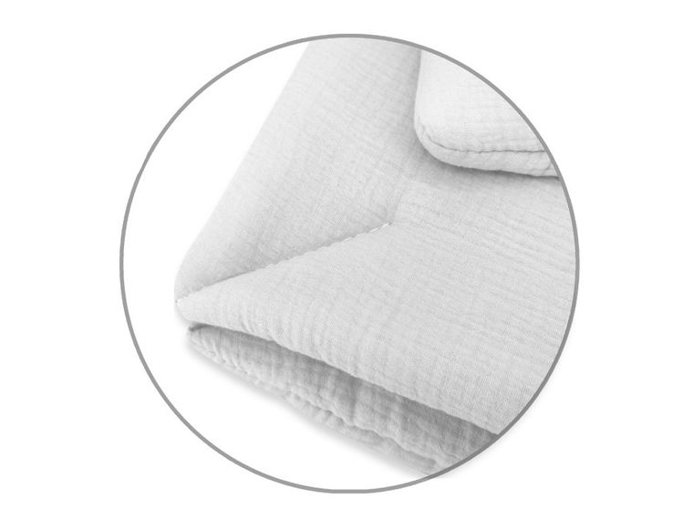 MimiNu, 2-częściowy komplet pościeli z wypełnieniem, całoroczny, muślin bawełniany, szary, 75-100 cm + 40-30 cm