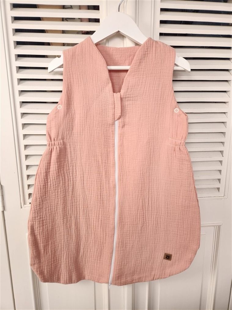 MimiNu, AVI, całoroczny śpiworek do spania, muślin, pudrowy róż, TOG 2-2.5, 3-12m